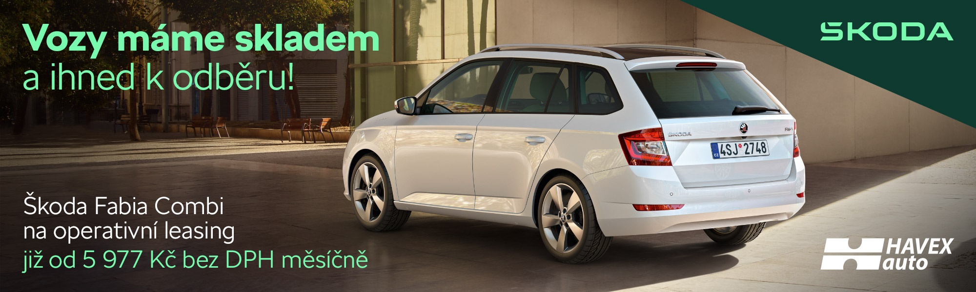 Akční nabídka vozů Škoda Fabia combi na operativní leasing