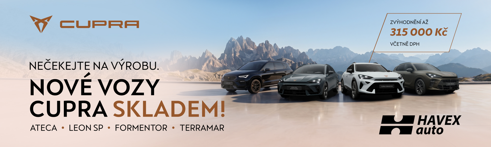 CUPRA SKLADEM SE ZVÝHODNĚNÍM AŽ 315 000 KČ
