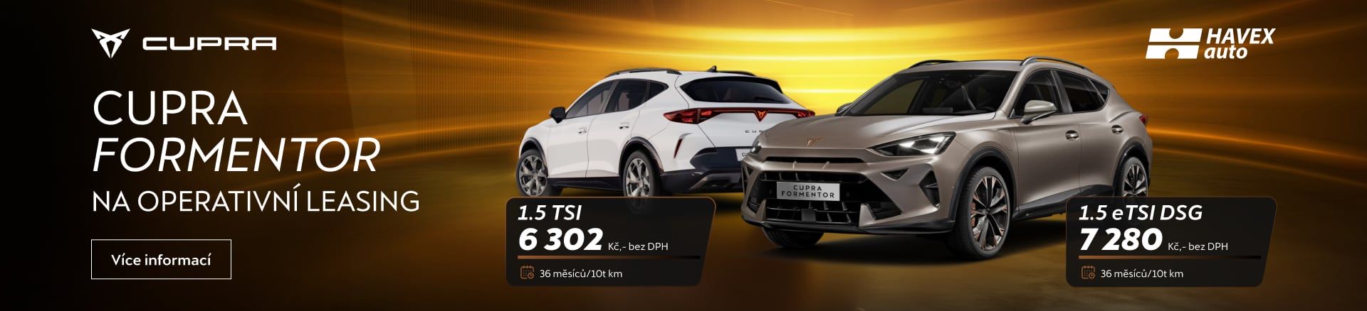 CUPRA Formentor: prémiový styl a výkon již od 6 302 Kč měsíčně bez DPH | HAVEX-auto s.r.o.