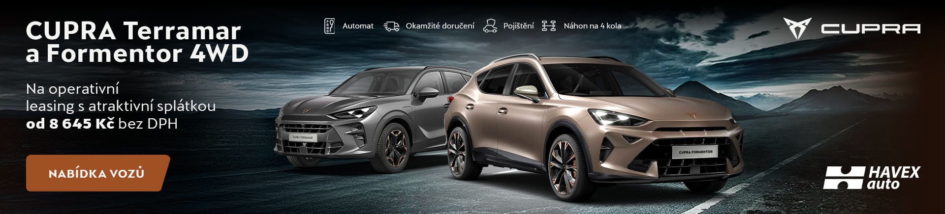 CUPRA Formentor a Terramar – Luxusní 4WD za akční splátku, která vás dostane!